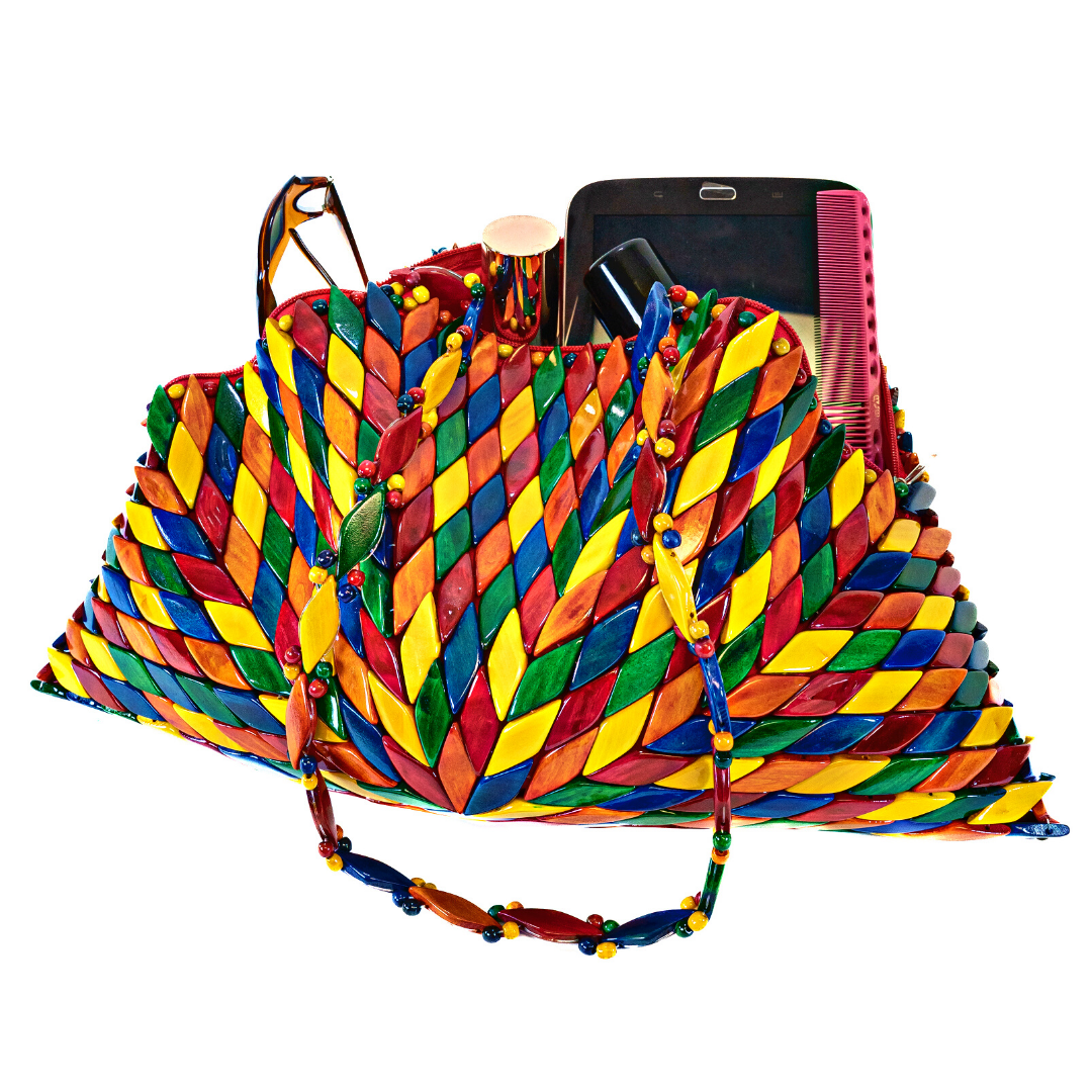 Rio Shoulder Bag  - Multicolor | Red Satin Lining